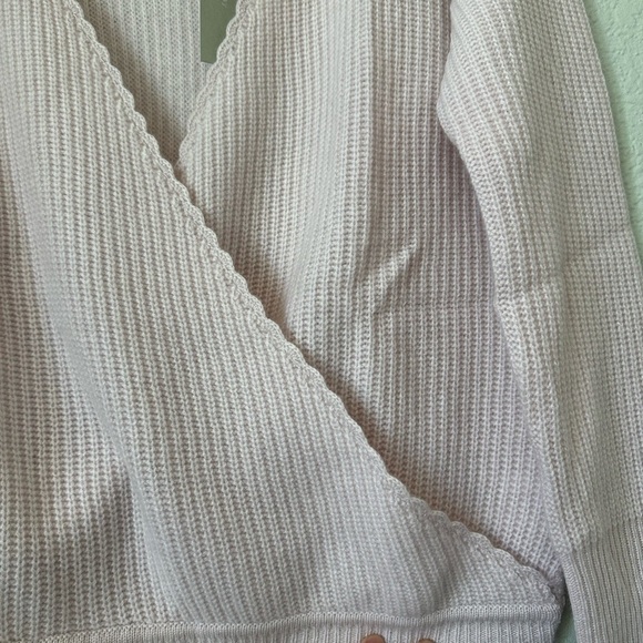 Revolve One Grey Day  | Cashmere Pink Wrap Sweater - Picture 3 of 8